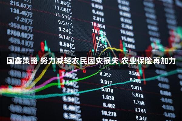 国鑫策略 努力减轻农民因灾损失 农业保险再加力
